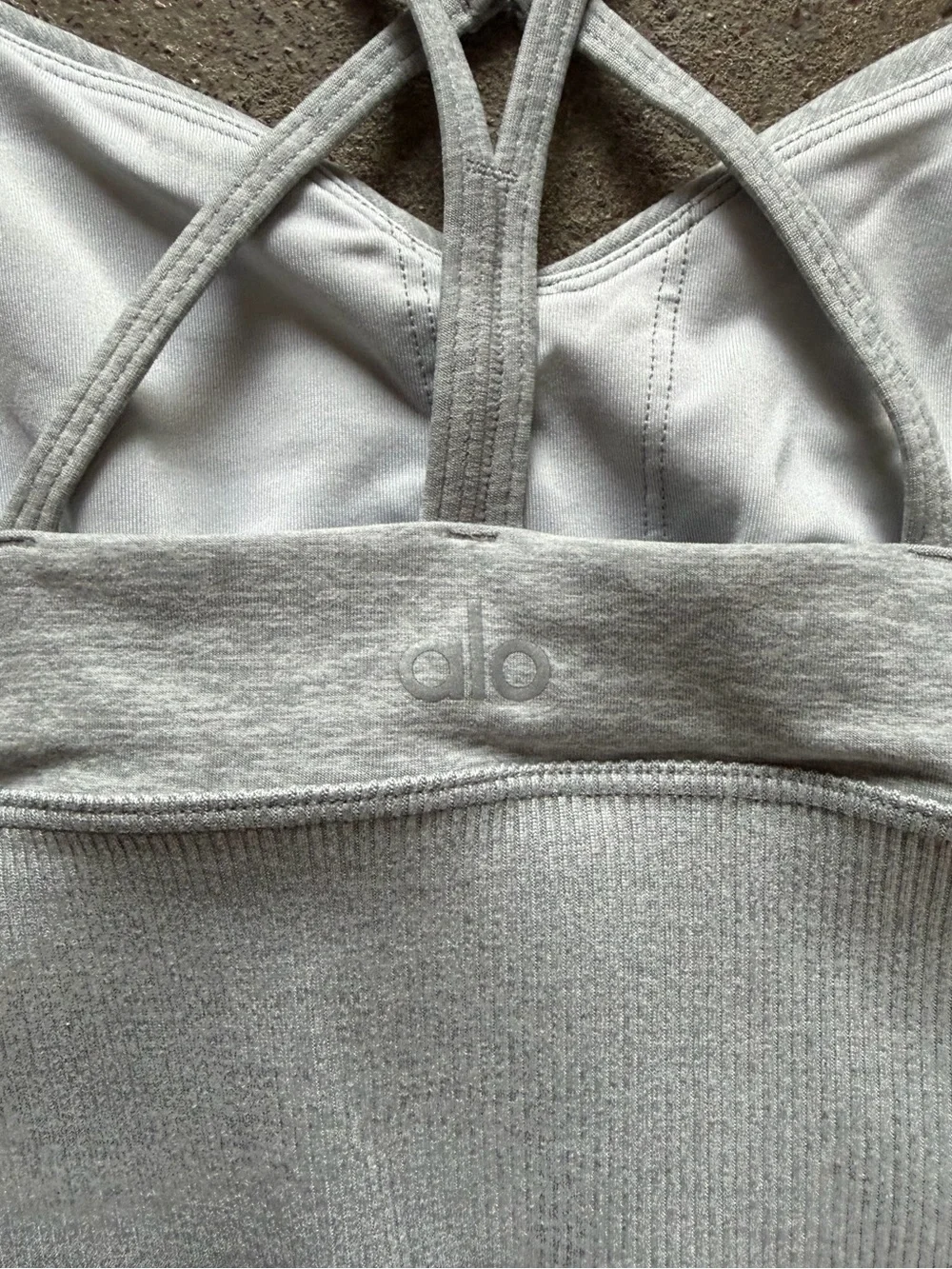 Alo Yoga AloSoft Lavish Bra in Heathered Grey Size Small Activewear Sports Bra